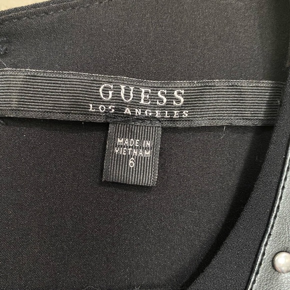 GUESS los angeles womens black dress pleated chiffon studded trim sleeveless 6 - Picture 2 of 15
